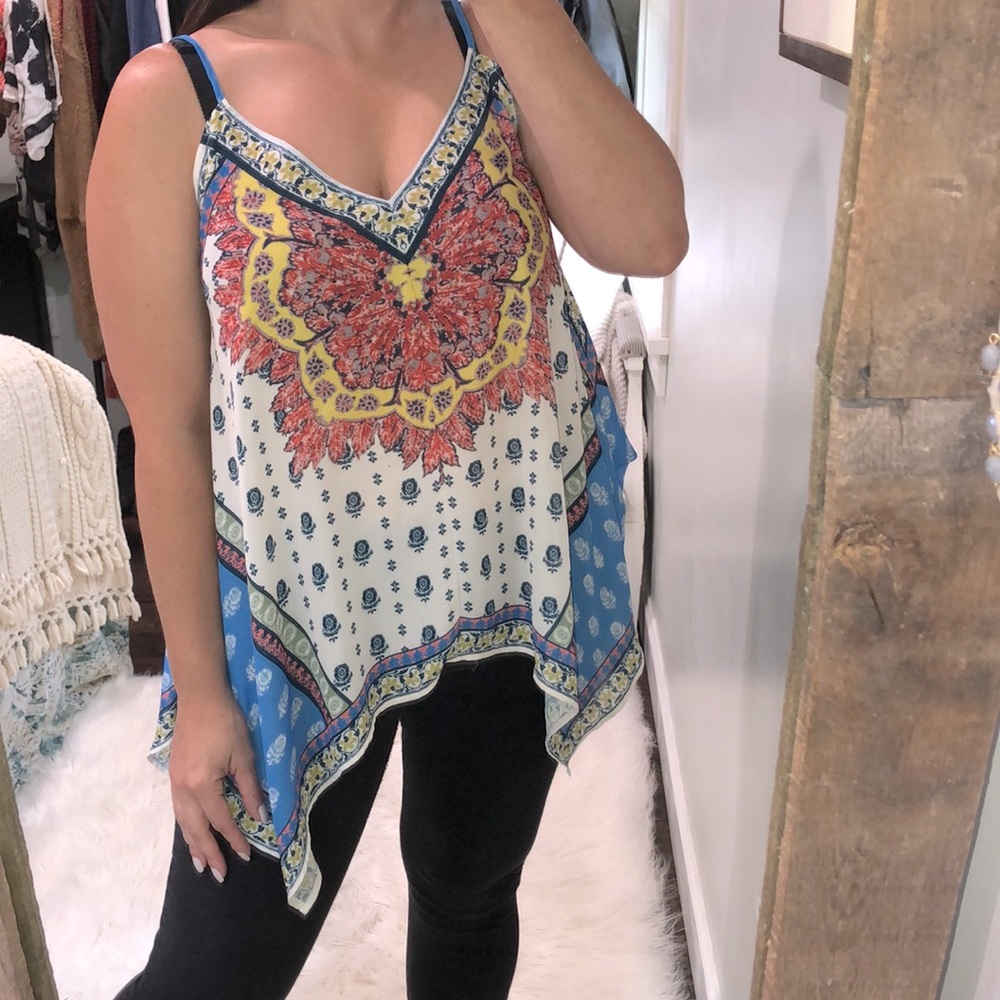 Jealous Tomato size large floral boho summer top